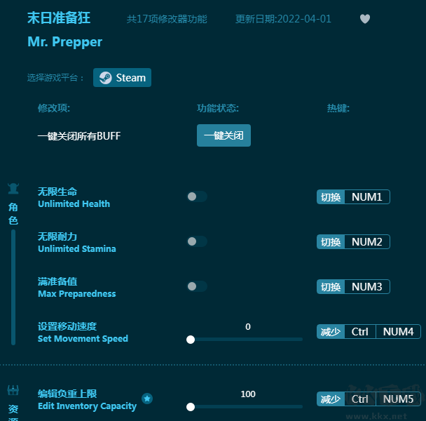 末日准备狂十七项修改器