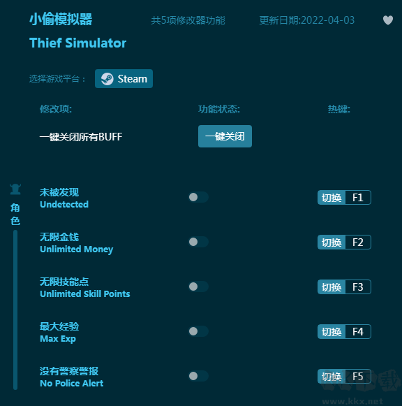 小偷模拟器五项修改器