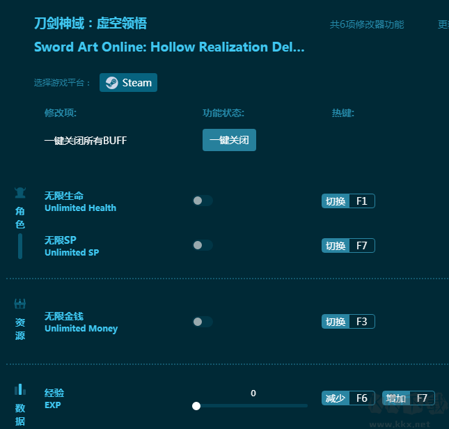 刀剑神域：虚空领悟六项修改器