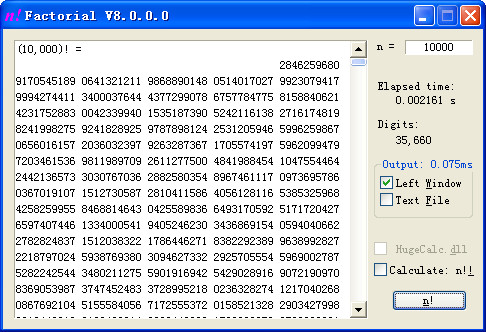 Factorial(阶乘计算器)