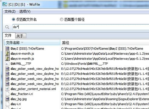 WizFile(电脑文件搜索工具)