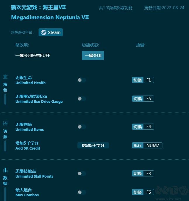 新次元游戏海王星vii二十项修改器