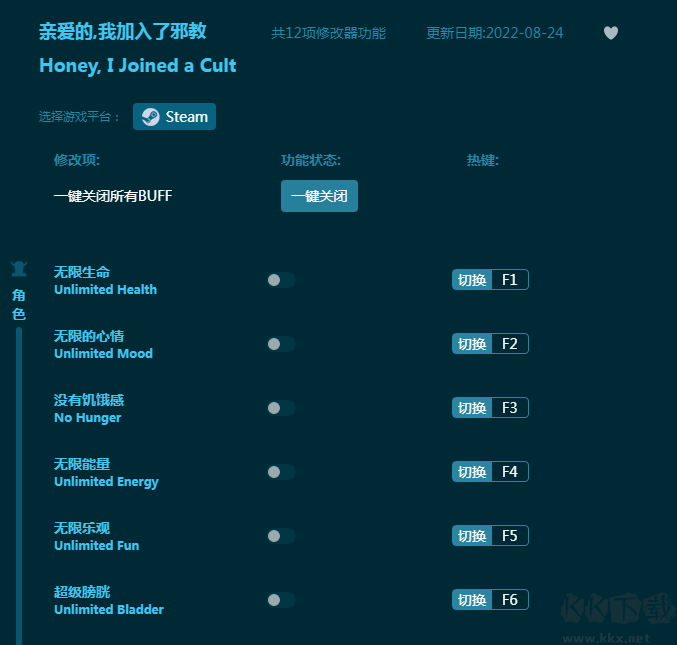 亲爱的我加入了邪教十二项修改器