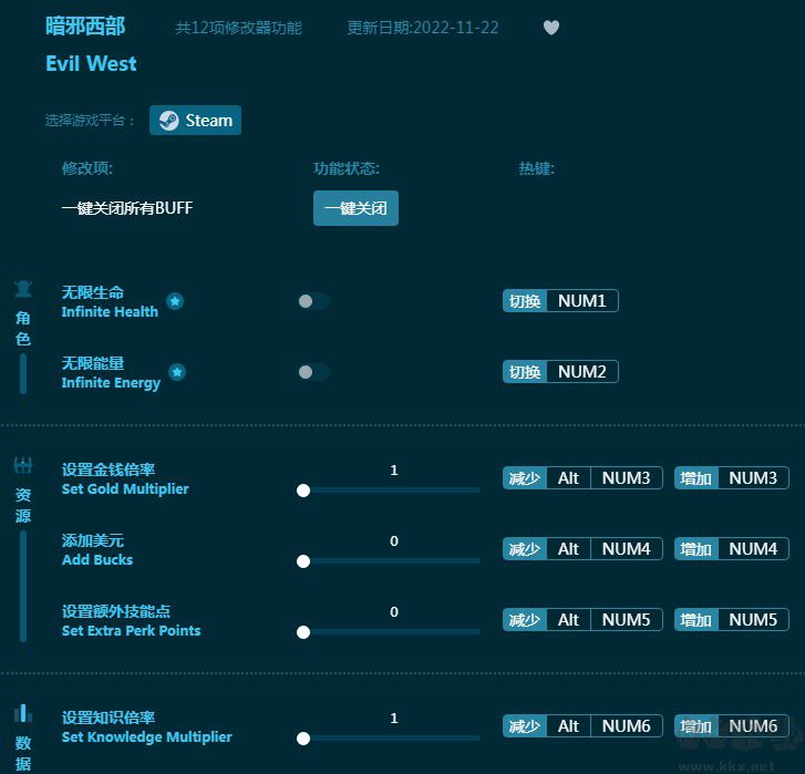 暗邪西部修改器下载steam版