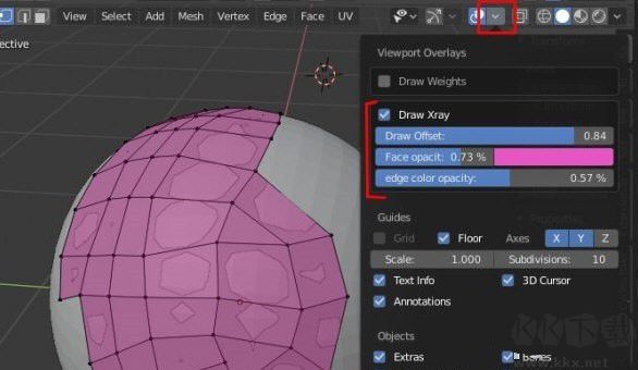 [Blender插件]Draw Xray顶部面片选择插件