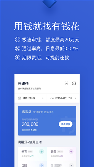 有钱花APP(正规借钱平台)