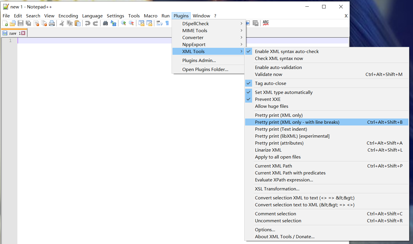 notepad xml tools(格式化插件)