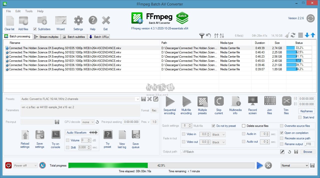 FFmpeg Batch AV Converte(FFmpeg界面版)