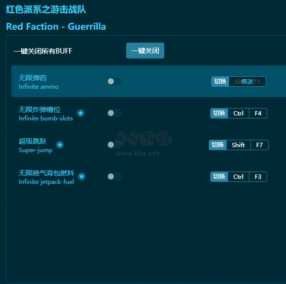 红色派系之游击战队七项修改器