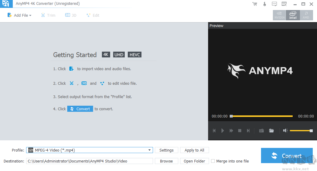 Anymp4 4k Converter(4K视频转换器)