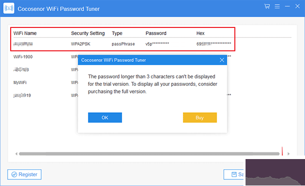 Cocosenor WiFi Password Tuner