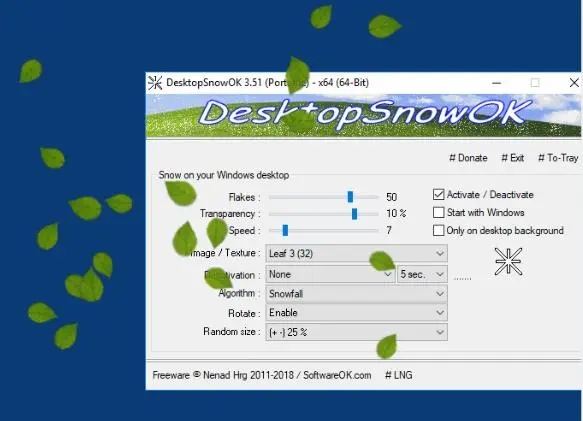 DesktopSnowOK(桌面雪花特效工具)