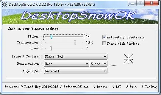 DesktopSnowOK(桌面雪花特效工具)