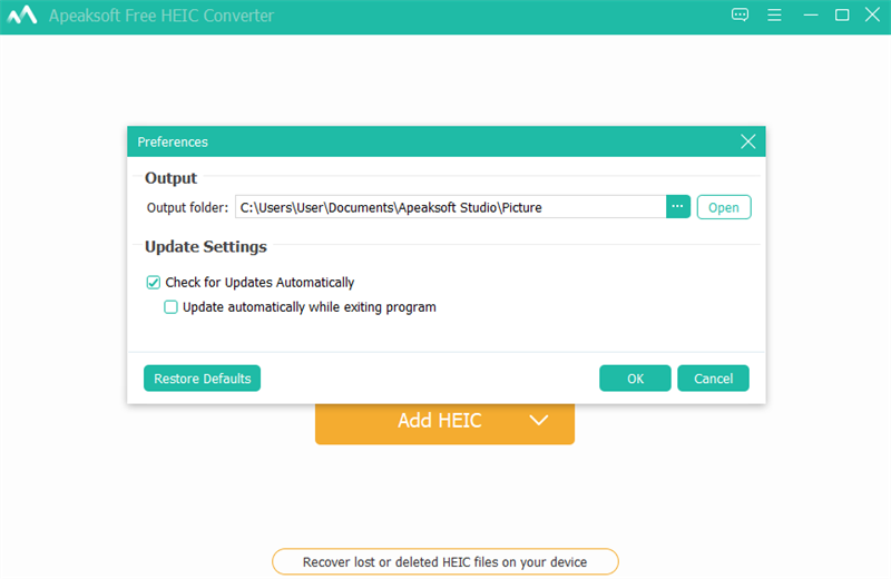 Apeaksoft Free HEIC Converter(HEIC图片转换工具)