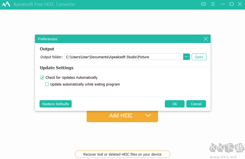 Apeaksoft Free HEIC Converter(HEIC图片转换工具)