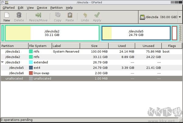 GParted(linux磁盘分区工具)