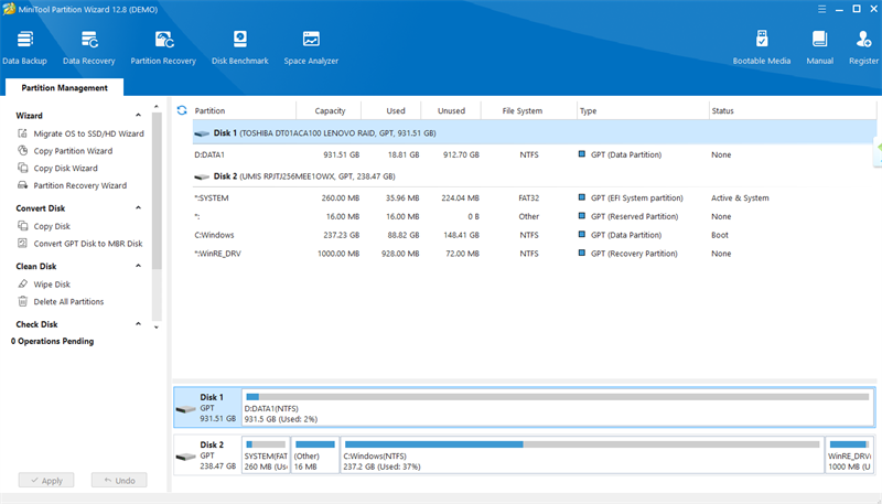 MiniTool Partition Wizard(磁盘分区管理工具)