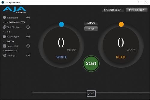 AJA System Test(电脑硬盘测速工具)