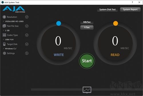 AJA System Test(电脑硬盘测速工具)