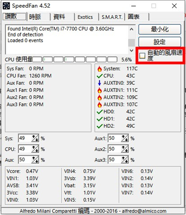 SpeedFan(硬件监控)